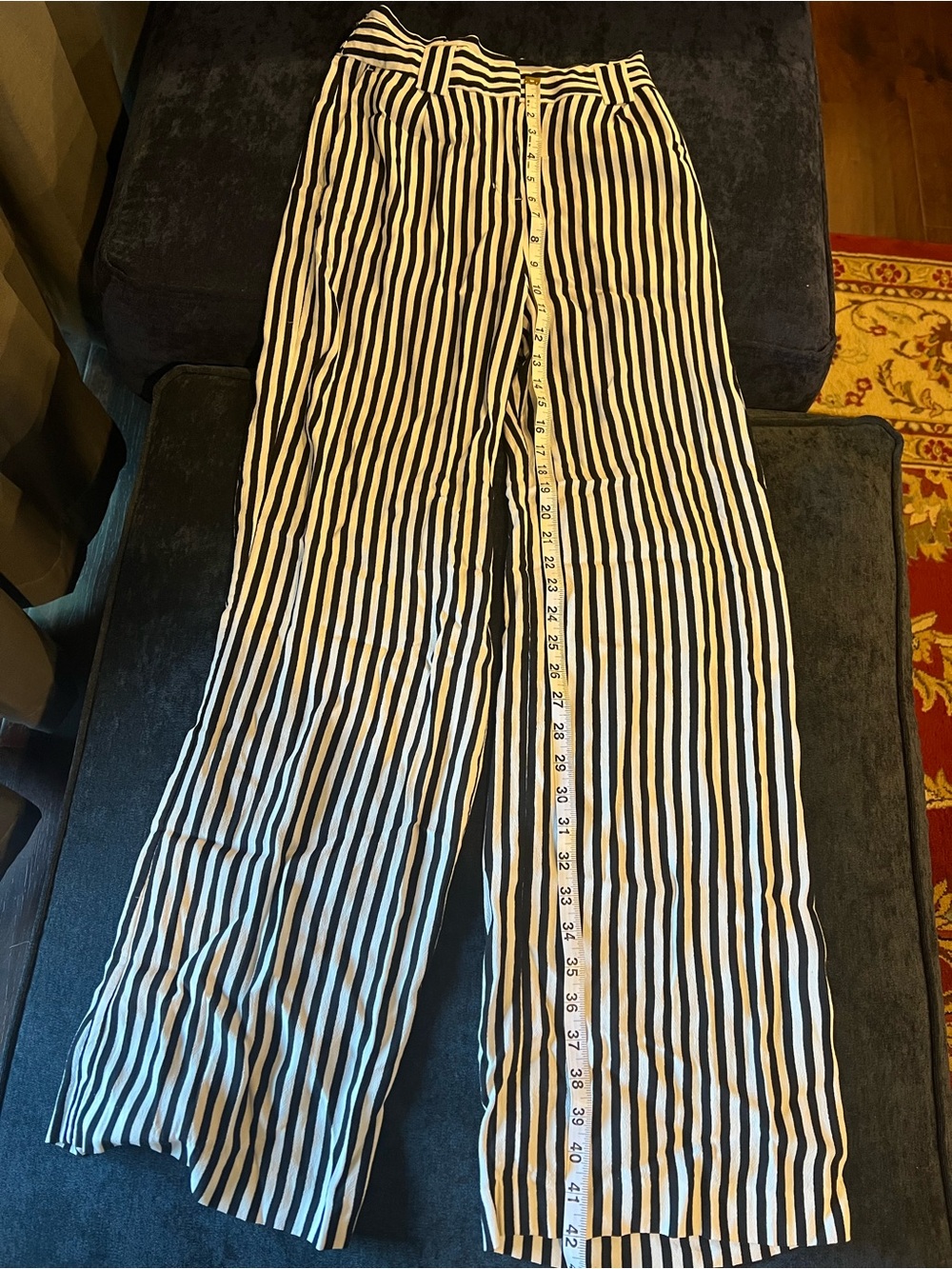 Tall Girl Friendly Express Black & White Striped Wide-Leg Pants